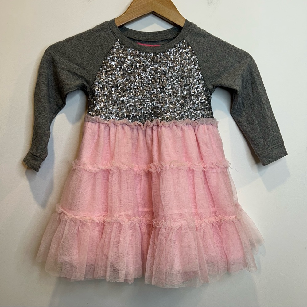 Isaac Mizrahi Sequin Tulle Tutu Princess Dress Pink Grey